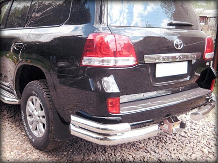 Toyota Land Cruiser 200 2013-наст.вр.-Защита заднего  бампера  "уголки" d-100.6+60(76)